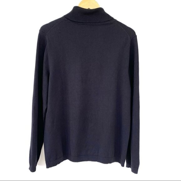 Talbots black jersey knit turtleneck sweater in a cotton blend - Picture 4 of 7